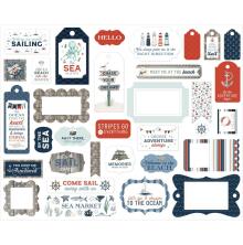 Carta Bella Cardstock Die-Cuts Ephemera 33/Pkg - Seashore Frames &amp; Tags