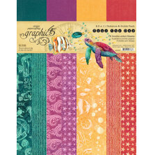 Graphic 45 Patterns &amp; Solids Collection Pack 8.5X11 - Seas The Day