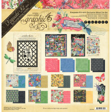 Graphic 45 Keepsake Kit With Exclusive Metal Die Set - Flutter
