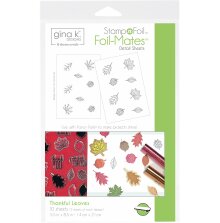 Gina K Designs StampnFoil Detail Sheets 10/Pkg &amp; Die Set - Thankful Leaves