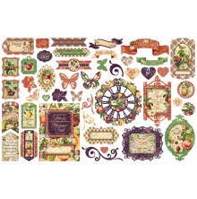 Graphic 45 Cardstock Die-Cuts - Fruit &amp; Flora UTGENDE