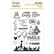 Simple Stories Clear Stamps - Say Cheese Classic Pooh Birthday Make A Wish