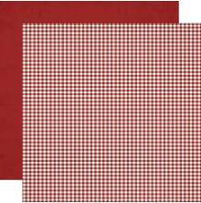 Simple Stories SV Autumn Breeze Basics Cardstock 12X12 - Garnet Gingham