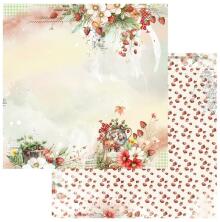 49 And Market Natures Haven Cardstock 12X12 - Strawberry Tea