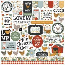 Echo Park Cardstock Stickers 12X12 - Chickens