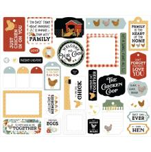 Echo Park Cardstock Die-Cuts Ephemera 34/Pkg - Chickens Frames &amp; Tags