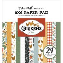 Echo Park Double-Sided Paper Pad 6X6 - Chickens