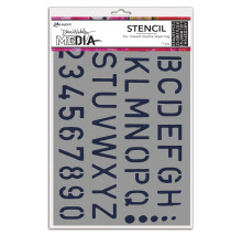 Dina Wakley MEdia Stencils 9X6 - School Style Alpha