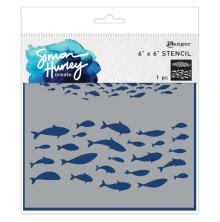 Simon Hurley create. Stencils 6X6 - Fish Frenzy