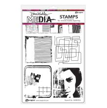 Dina Wakley MEdia Cling Stamps 6X9 - Squared Up