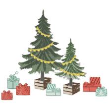 Sizzix Framelits Die &amp; Stamp Set By 49 And Market - Trees And Trinkets 667013