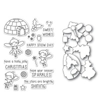 Poppystamps Clear Stamp &amp; Die Set - Wintertime Fairies UTGENDE