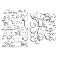 Memorybox Clear Stamp &amp; Die Set - Christmas Elves UTGENDE