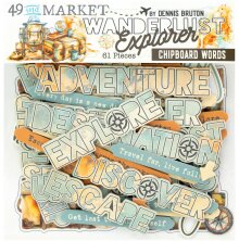 49 And Market Chipboard Set - Wanderlust Explorer Words
