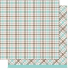 Lawn Fawn Favorite Flannel Fall Paper 12X12 - Mocha Mint Coffee LF3828