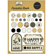 Carta Bella Adhesive Decorative Brads - Honey Bee