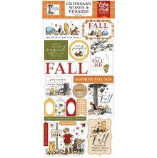 Echo Park Chipboard Stickers 6X13 - Winnie The Pooh Autumn Word &amp; Phrases