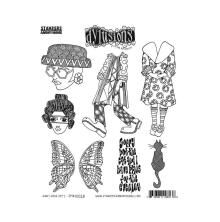 Dylusions Cling Stamps 8.5X7 - Dinky Dolls Set #1 DYR10028