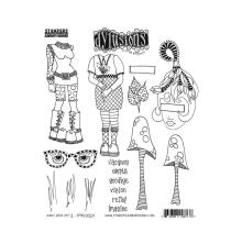 Dylusions Cling Stamps 8.5X7 - Dinky Dolls Set #2 DYR10029