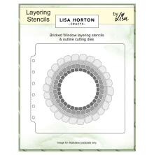 Lisa Horton Crafts Layering Stencils 6X6 - Bricked Window