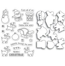 Memory Box Clear Stamp &amp; Die Set - Dashing with Reindeer UTGENDE