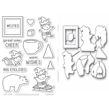 Memory Box Clear Stamp &amp; Die Set - Playtime Elves UTGENDE