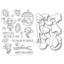 Poppystamps Clear Stamp &amp; Die Set - Autumn Fairies UTGENDE