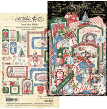 Graphic 45 Chipboard Tags &amp; Frames - Deck The Halls