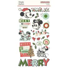 Simple Stories Chipboard Stickers 6X12 - Say Cheese Classic Mouse Christmas