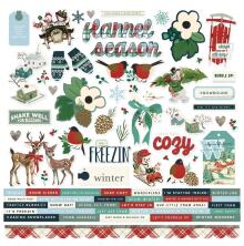 Simple Stories Sticker Sheet 12X12 - Simple Vintage Flannel Season
