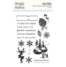 Simple Stories Clear Stamps - Simple Vintage Flannel Season