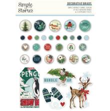 Simple Stories Self-Adhesive Brads - Simple Vintage Flannel Season