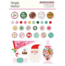 Simple Stories Self-Adhesive Brads - Hard Candy Christmas