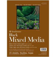 Strathmore 400 Series Mixed Media Pad 15/Pkg 9X12 - Black