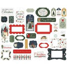 Carta Bella Cardstock Die-Cuts 33/Pkg - Christmas In The City Frames &amp; Tags