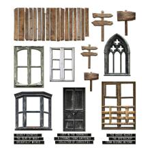 Tim Holtz Idea-Ology Baseboard Frames 36/Pkg - Halloween TH94434