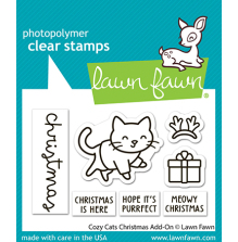 Lawn Fawn Clear Stamps 2X3 - Cozy Cats Christmas Add-On LF3899