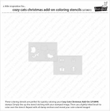 Lawn Fawn Coloring Stencils - Cozy Cats Christmas Add-On LF3901