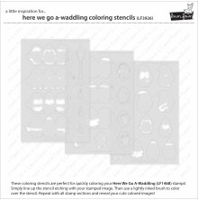 Lawn Fawn Coloring Stencils - Here We Go A-Waddling LF3926