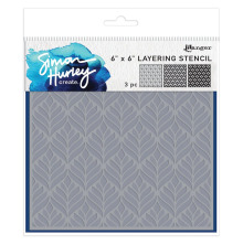 Simon Hurley create. Stencils 6X6 3/Pkg - Geo Leaves