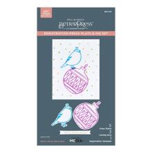Spellbinders BetterPress Plates &amp; Die Set By Dina Wakley - Merry, Merry, Merry Bird