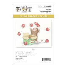 House Mouse Cling Rubber Stamp - Jingle Bell Wishes