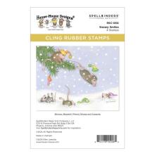 House Mouse Cling Rubber Stamp - Snow Smiles