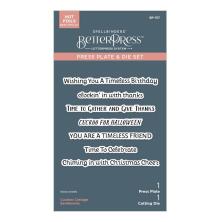 Spellbinder BetterPress Plate &amp; Die Set - Cuckoo Cottage Sentiments