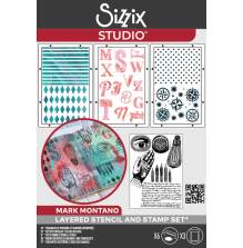 Sizzix Studio Stamp 6/Pkg and Stencils 3/Pkg - My Favourite Things 666954