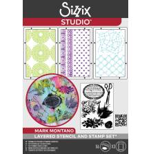 Sizzix Studio Stamp 6/Pkg and Stencils 3/Pkg - Stitches 666955