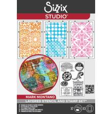 Sizzix Studio Stamp 7/Pkg and Stencils 3/Pkg - Build It 666957