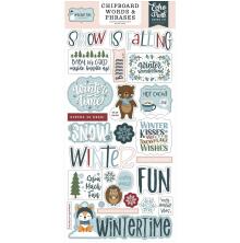 Echo Park Chipboard Stickers 6X13 - Winter Fun Word &amp; Phrases