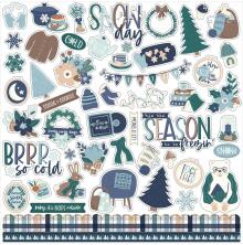 Echo Park Cardstock Stickers 12X12 - Snow Day