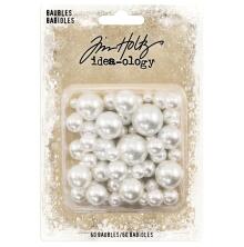 Tim Holtz Idea-Ology Pearl Baubles 60/Pkg - Christmas TH94099